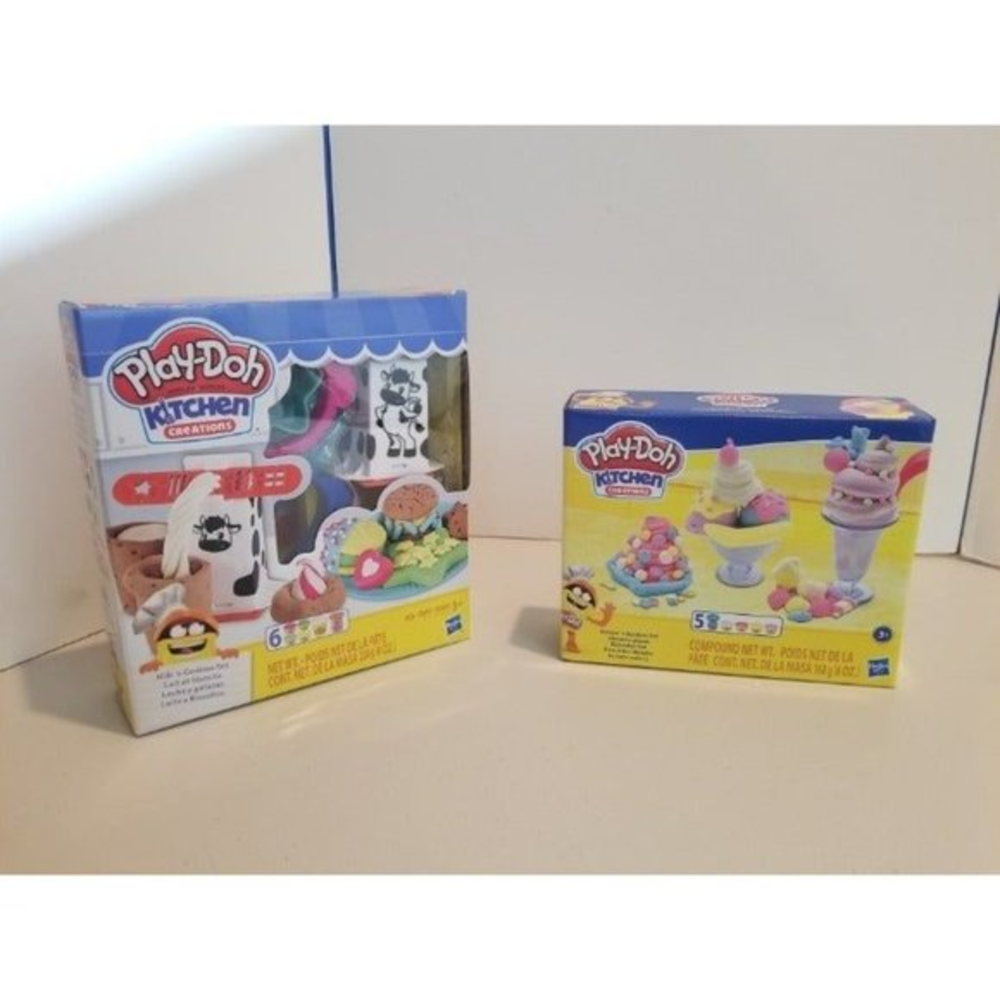 Play Doh Kitchen Milk and Cookies and Sundaes Sets New 2
